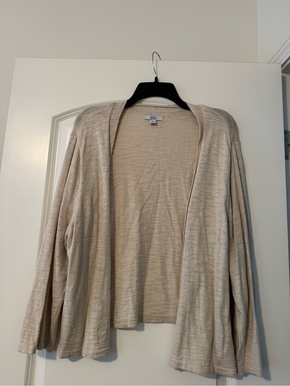 croft & barrow Cream Open-Front Lightweight Cardigan